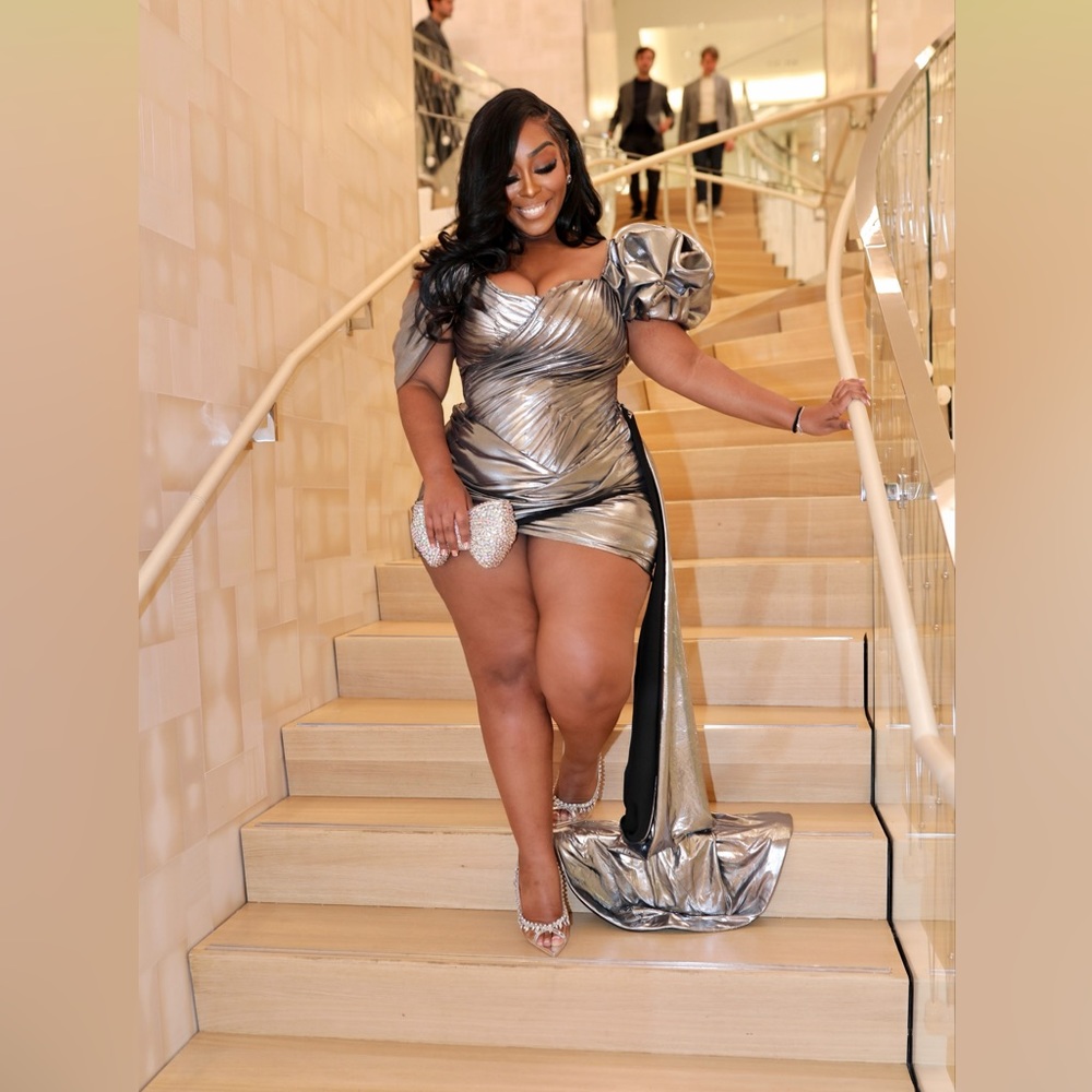 Custom Metallic Silver Dress